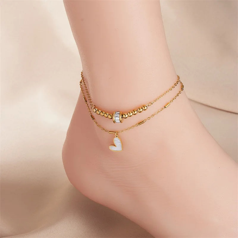 Valentines Heart Anklet