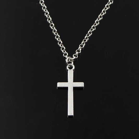 Simple Classic Fashion Double Sided Cross Antique {Silver}