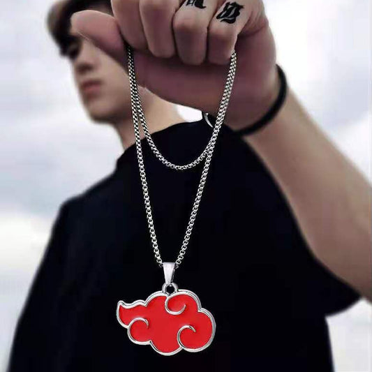 Red Akatsuki Cloud Pendant Necklace {Red}