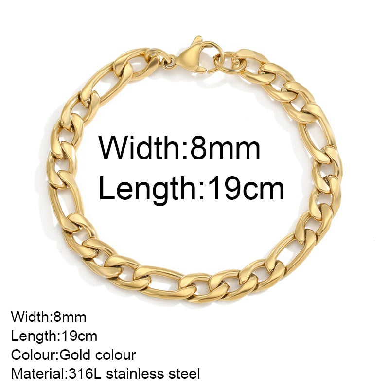 Stainless Bracelet Steel Twist Cuban Women {Gold}