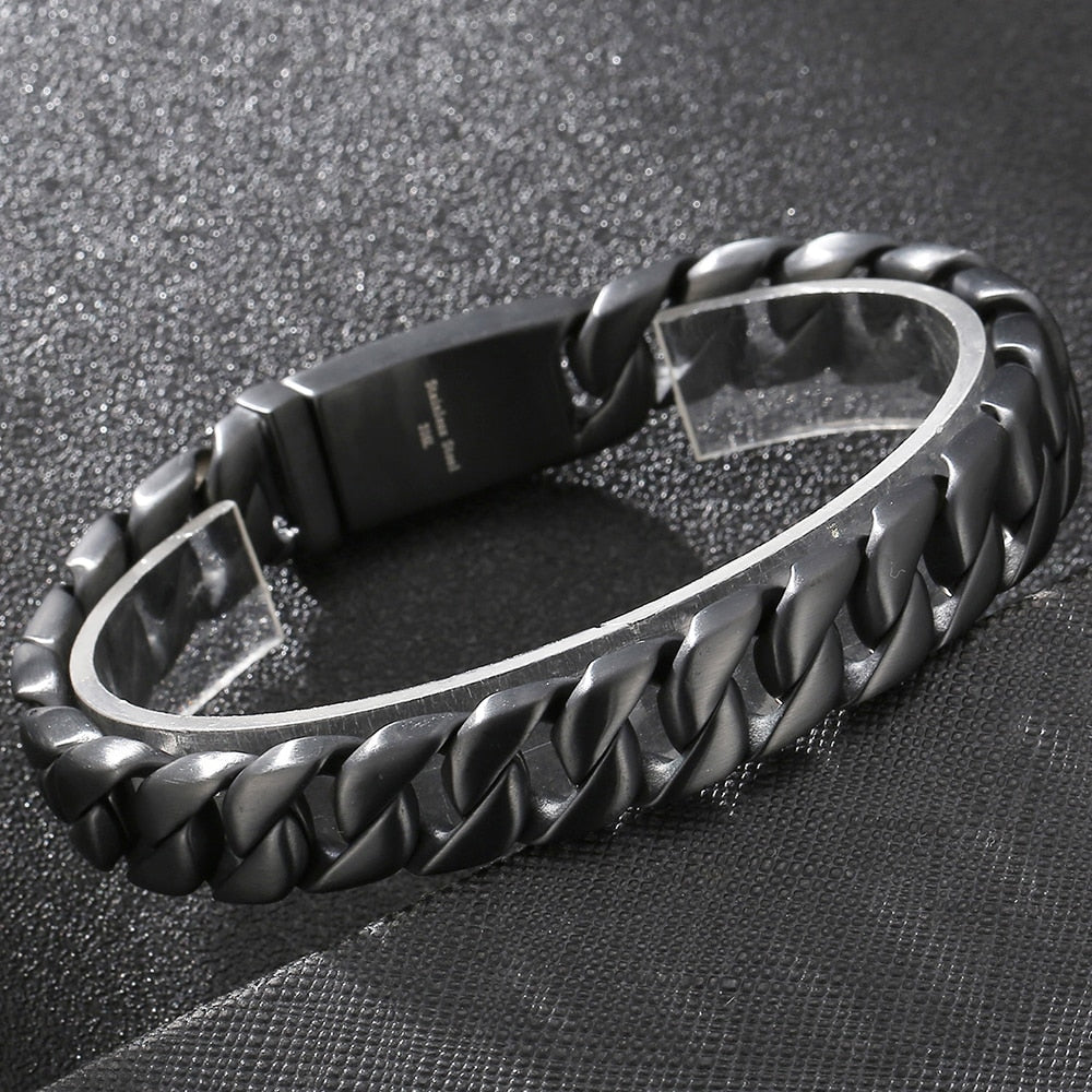 Man Bracelet Homme Stainless Steel Curb {silver}