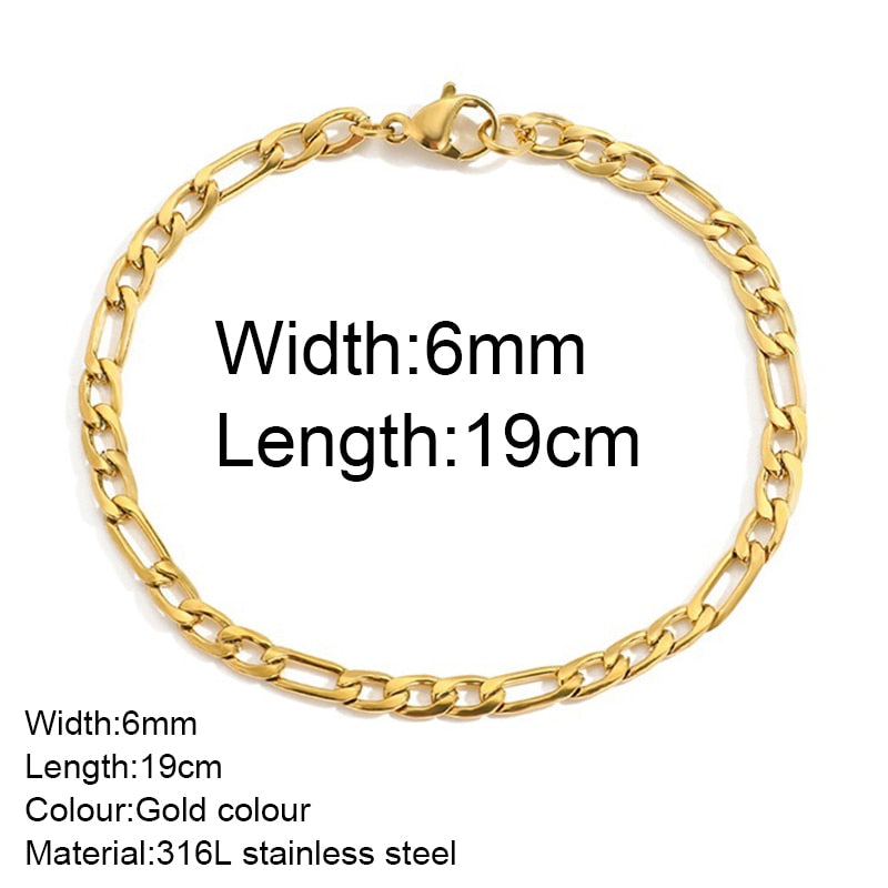 Stainless Bracelet Steel Twist Cuban Women {Gold}
