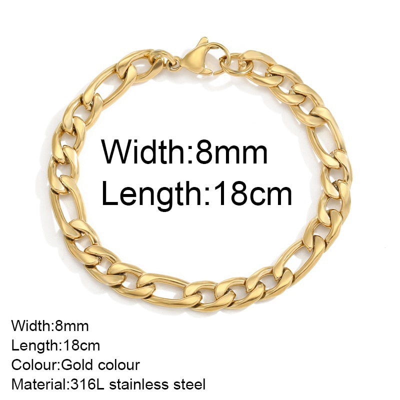 Stainless Bracelet Steel Twist Cuban Women {Gold}