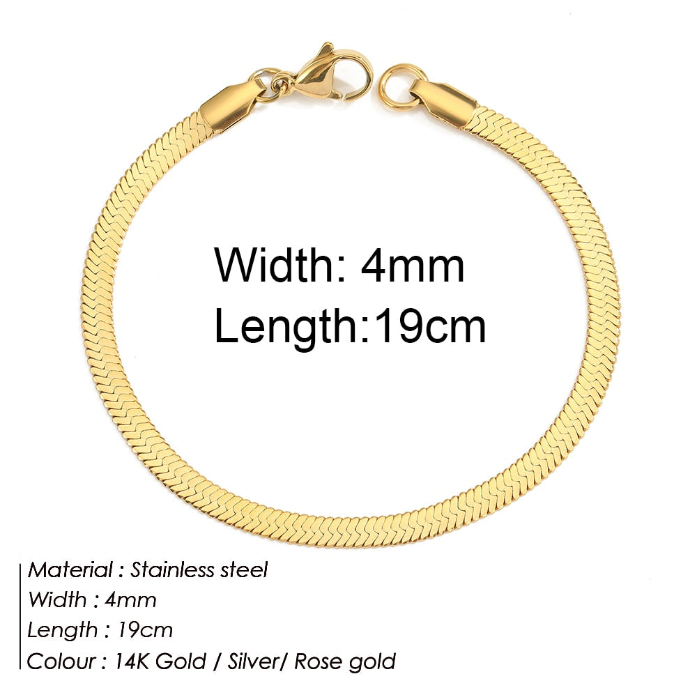 Stainless Bracelet Steel Twist Cuban Women {Gold}