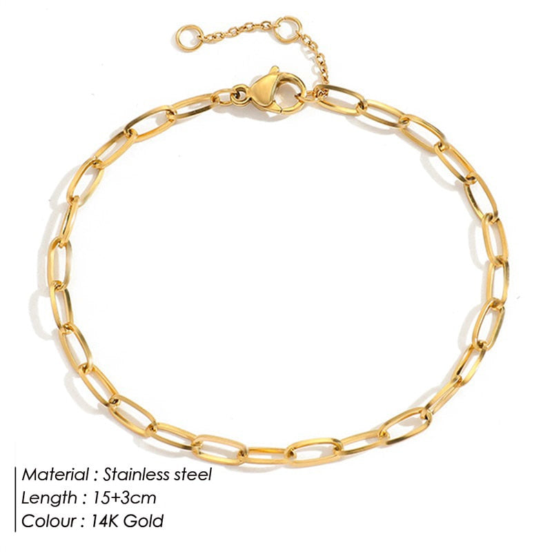 Stainless Bracelet Steel Twist Cuban Women {Gold}