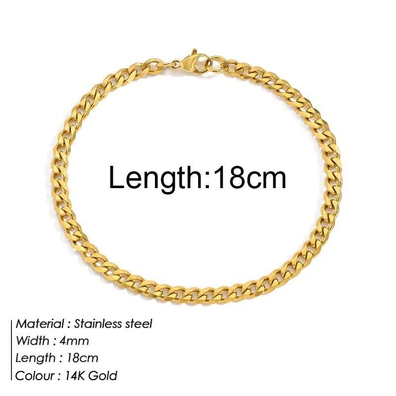 Stainless Bracelet Steel Twist Cuban Women {Gold}