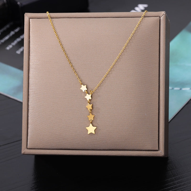 Stainless Steel Geometry Star {Gold}