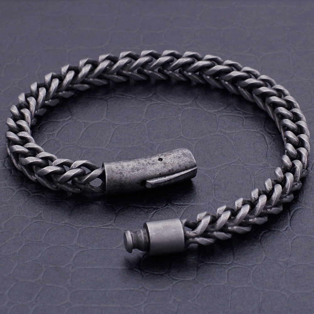 Man Bracelet Homme Stainless Steel Curb {silver}