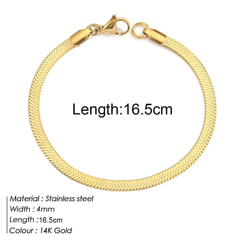 Stainless Bracelet Steel Twist Cuban Women {Gold}