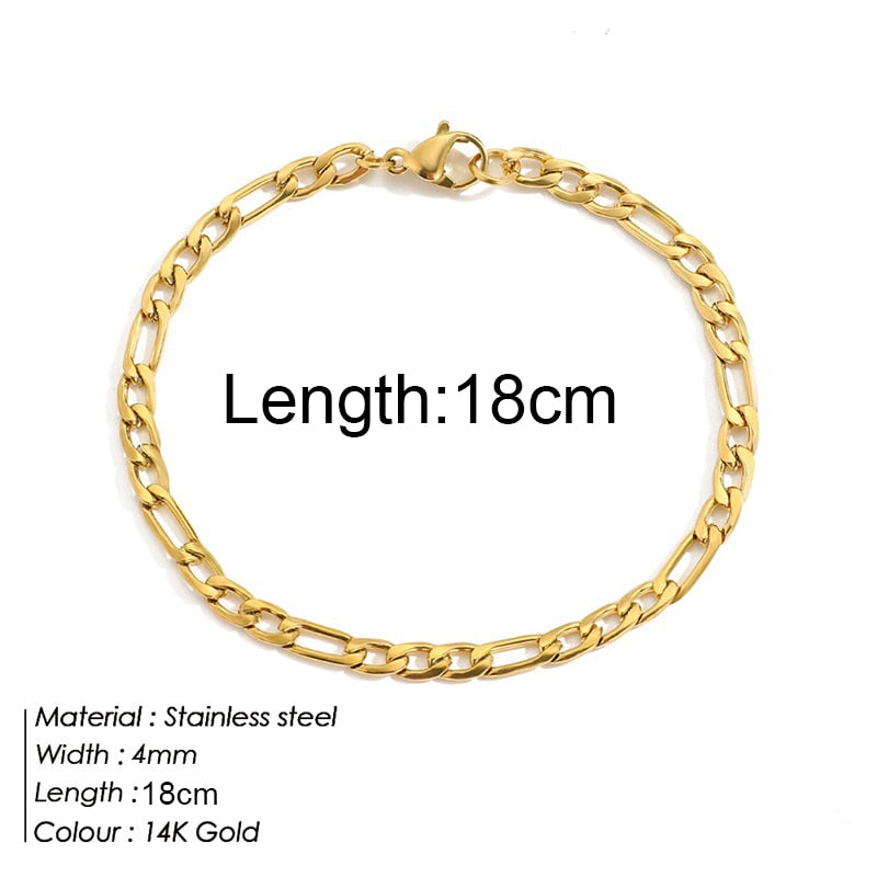 Stainless Bracelet Steel Twist Cuban Women {Gold}