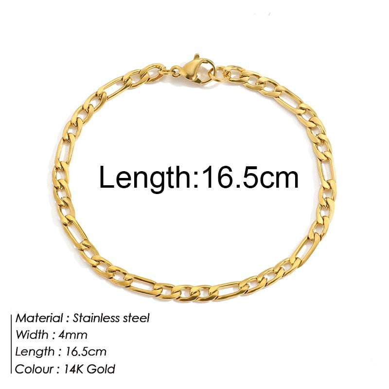 Stainless Bracelet Steel Twist Cuban Women {Gold}
