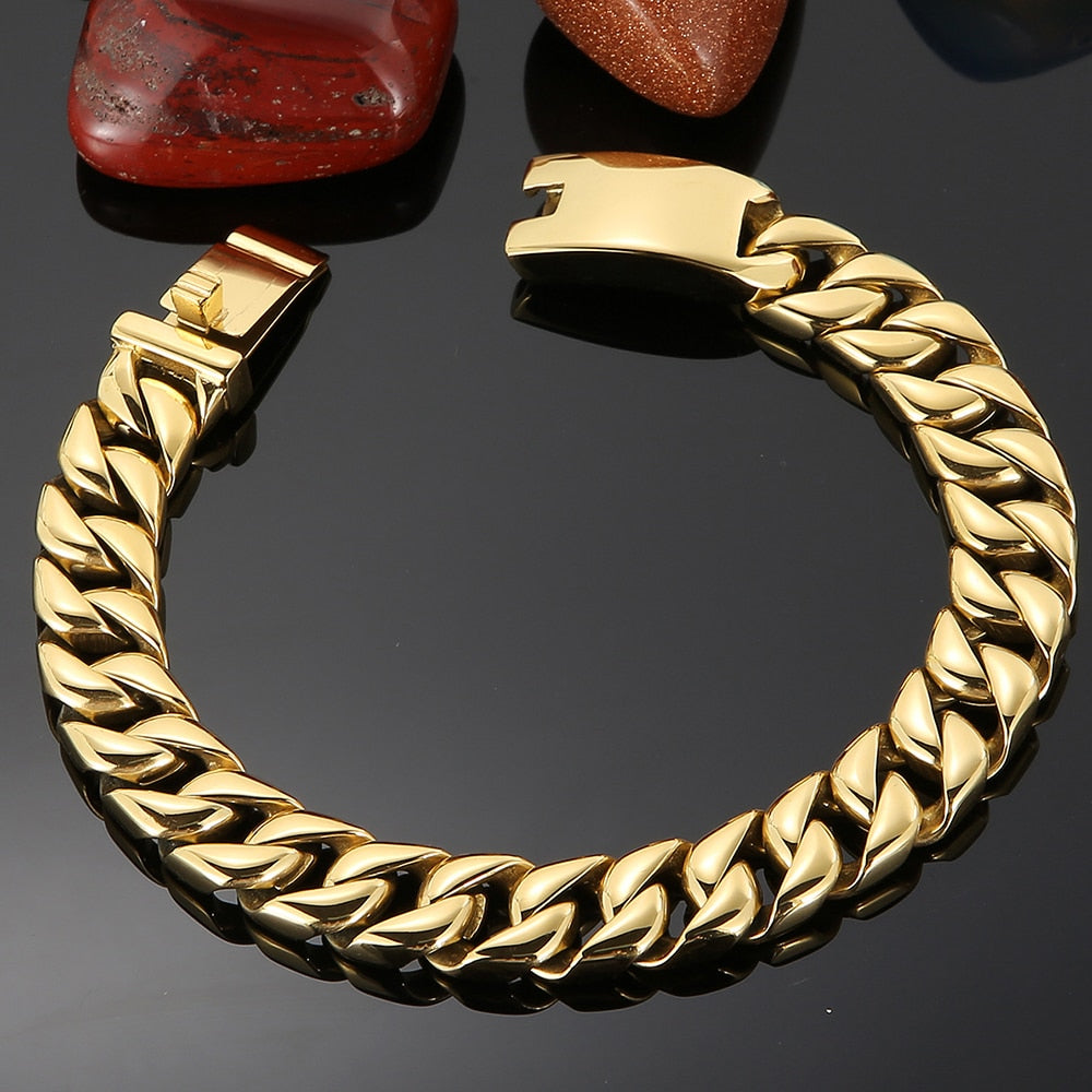 Man Bracelet Homme Stainless Steel Curb {silver}