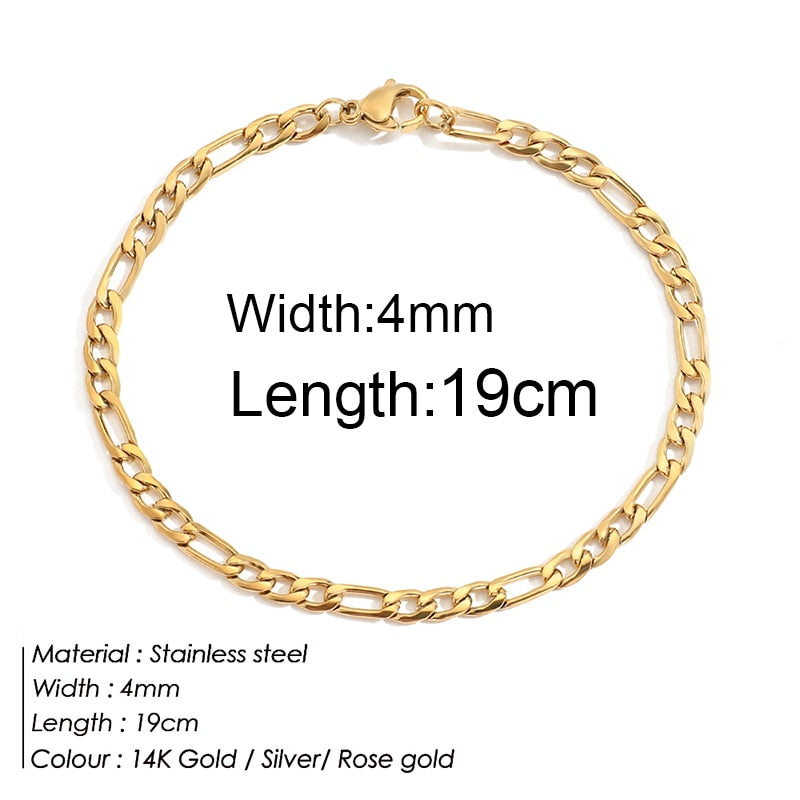 Stainless Bracelet Steel Twist Cuban Women {Gold}