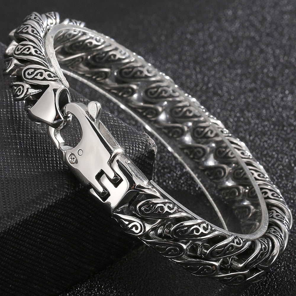 Man Bracelet Homme Stainless Steel Curb {silver}