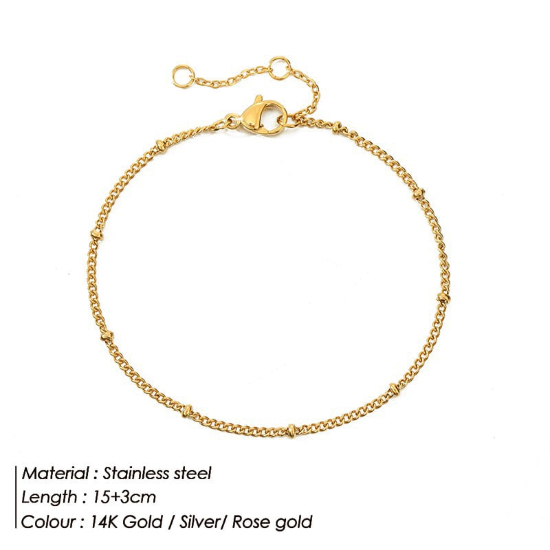 Stainless Bracelet Steel Twist Cuban Women {Gold}