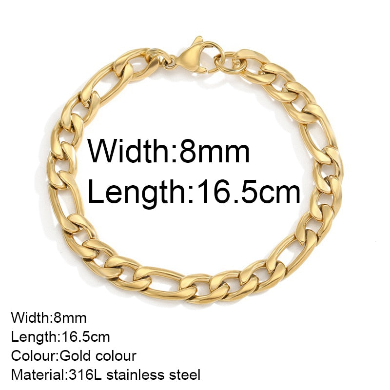 Stainless Bracelet Steel Twist Cuban Women {Gold}