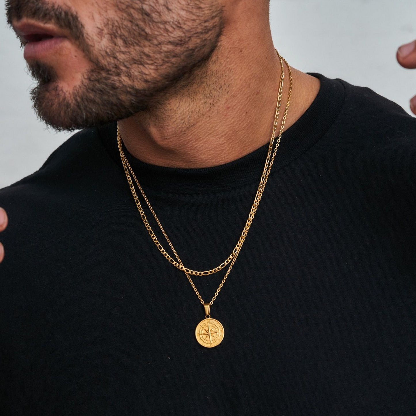 Vnox Layered Necklaces for Men {Silver} {Gold}