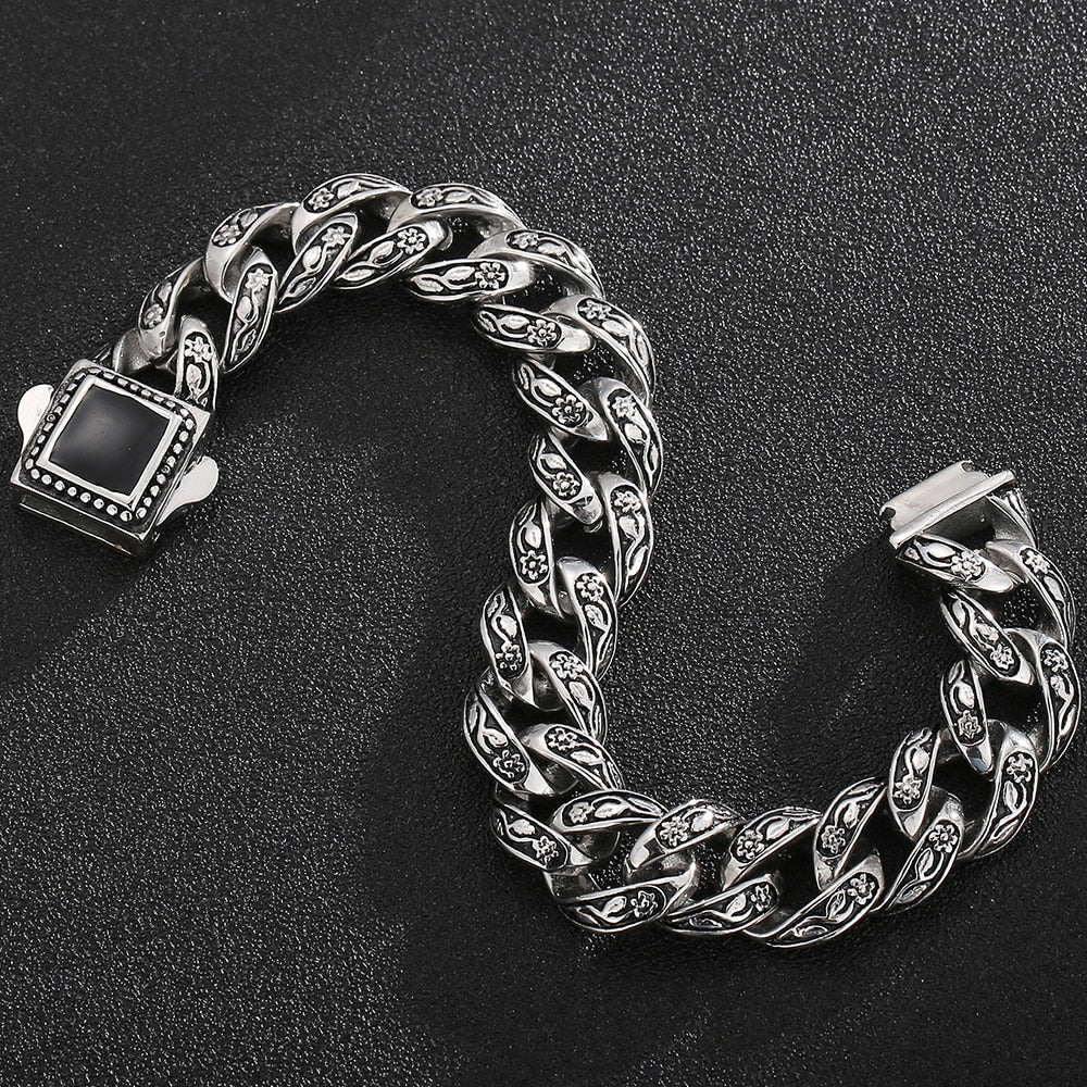 Man Bracelet Homme Stainless Steel Curb {silver}