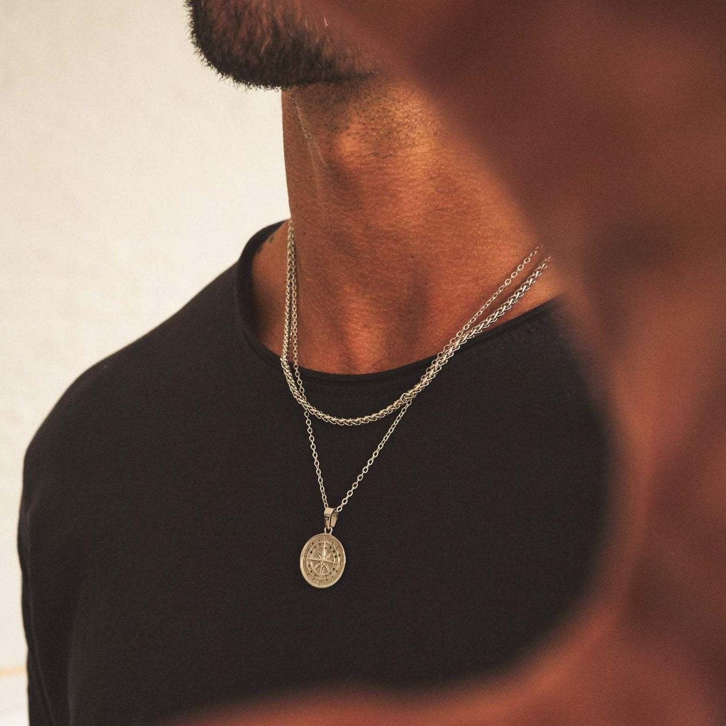 Vnox Layered Necklaces for Men {Silver} {Gold}